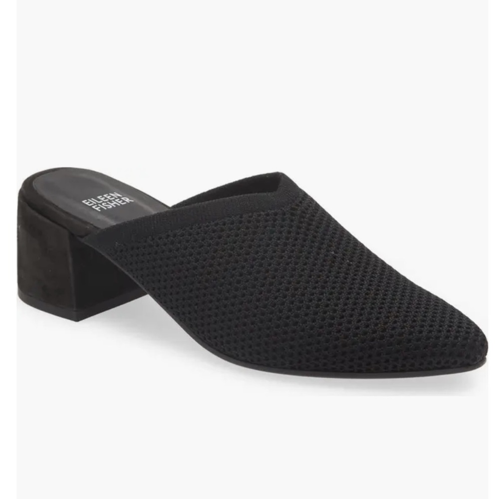 Eileen Fisher Black Gest Knit Mule Size 7